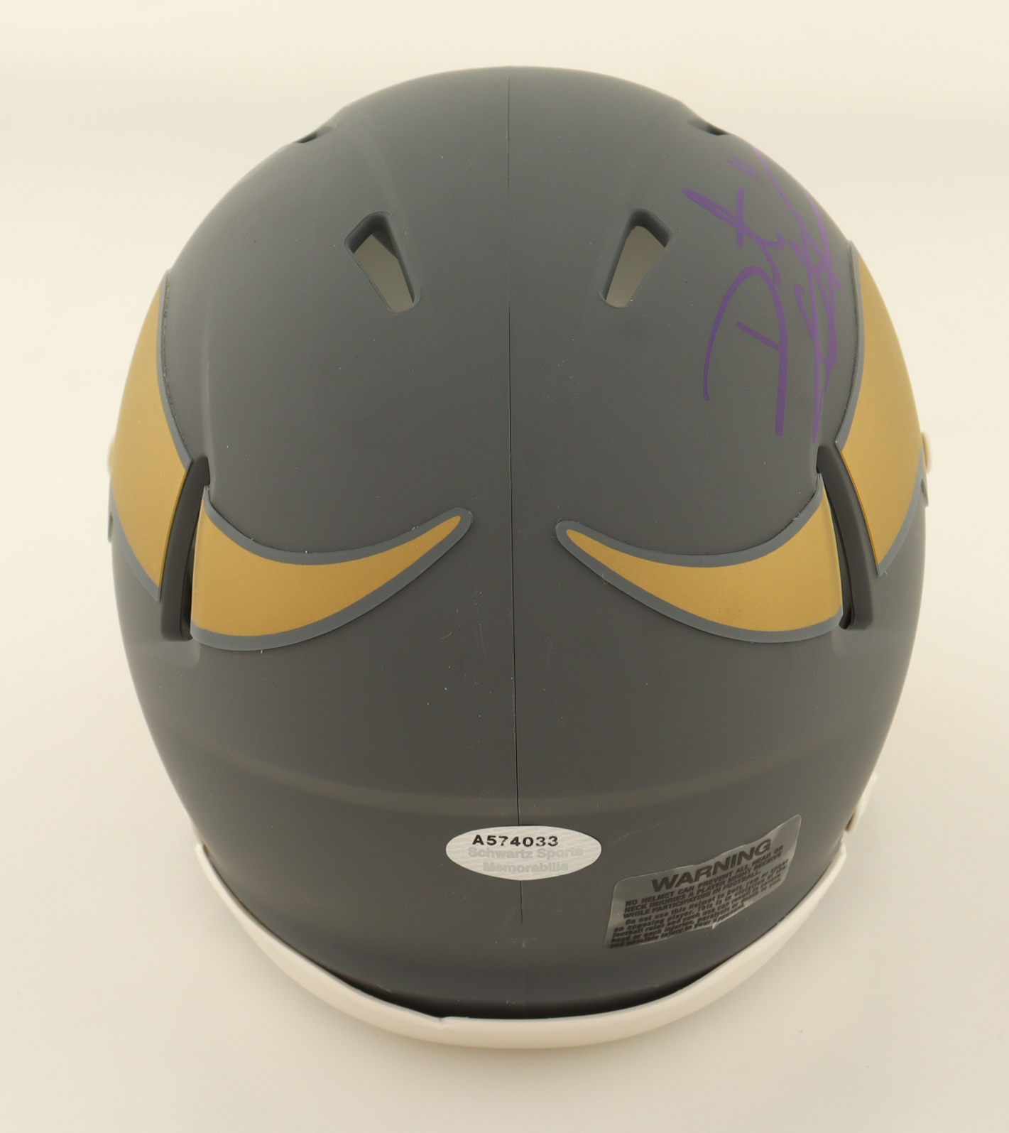 Daunte Culpepper Signed Vikings Slate Alternate Speed Mini Helmet (Schwartz) at PristineAuction.com Daunte Culpepper Signed Vikings Slate Alternate Speed Mini Helmet (Schwartz) at PristineAuction.com