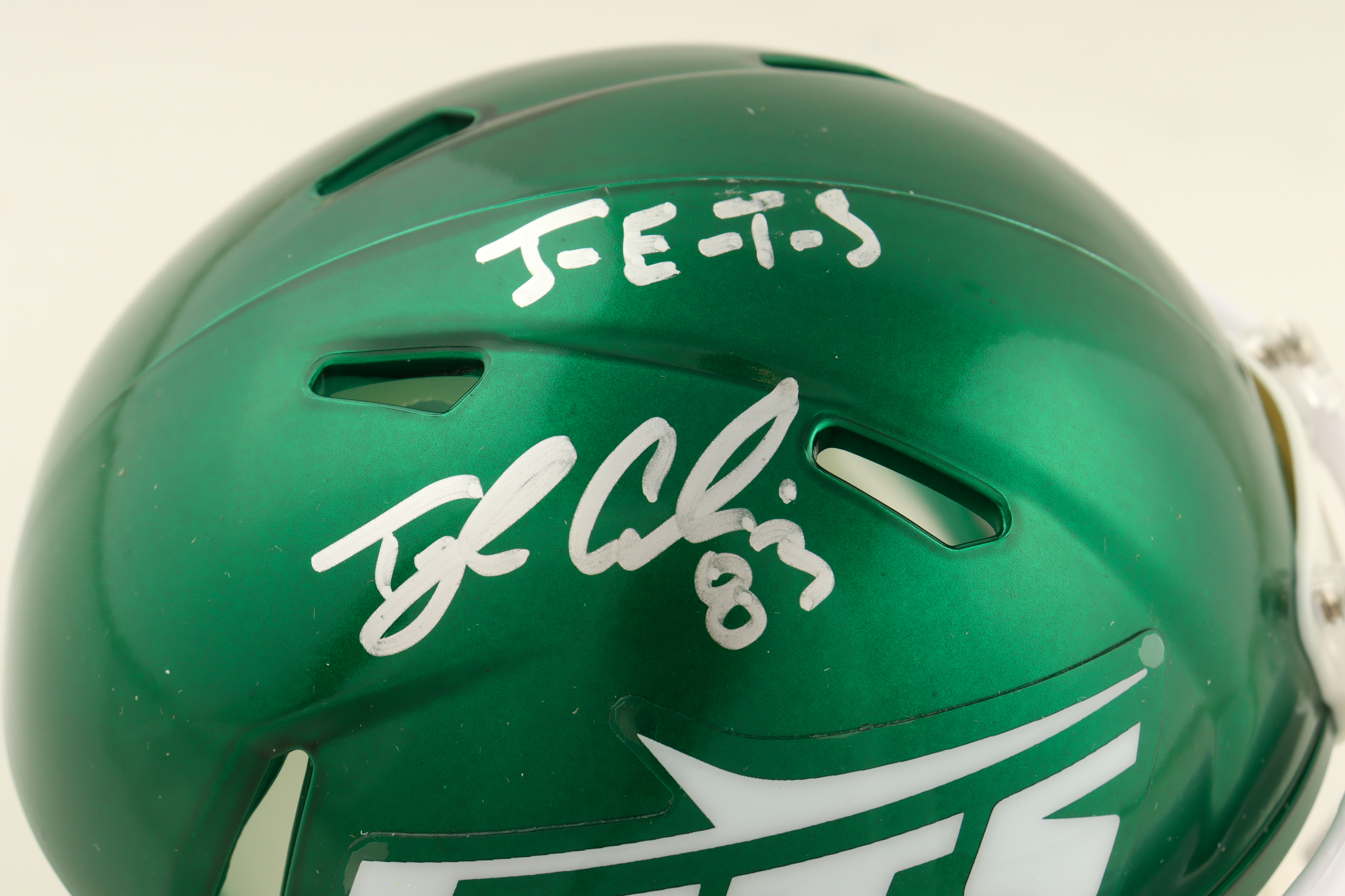 Tyler Conklin Signed Jets Speed Mini Helmet Inscribed "J-E-T-S" (JSA) at PristineAuction.com Tyler Conklin Signed Jets Speed Mini Helmet Inscribed "J-E-T-S" (JSA) at PristineAuction.com