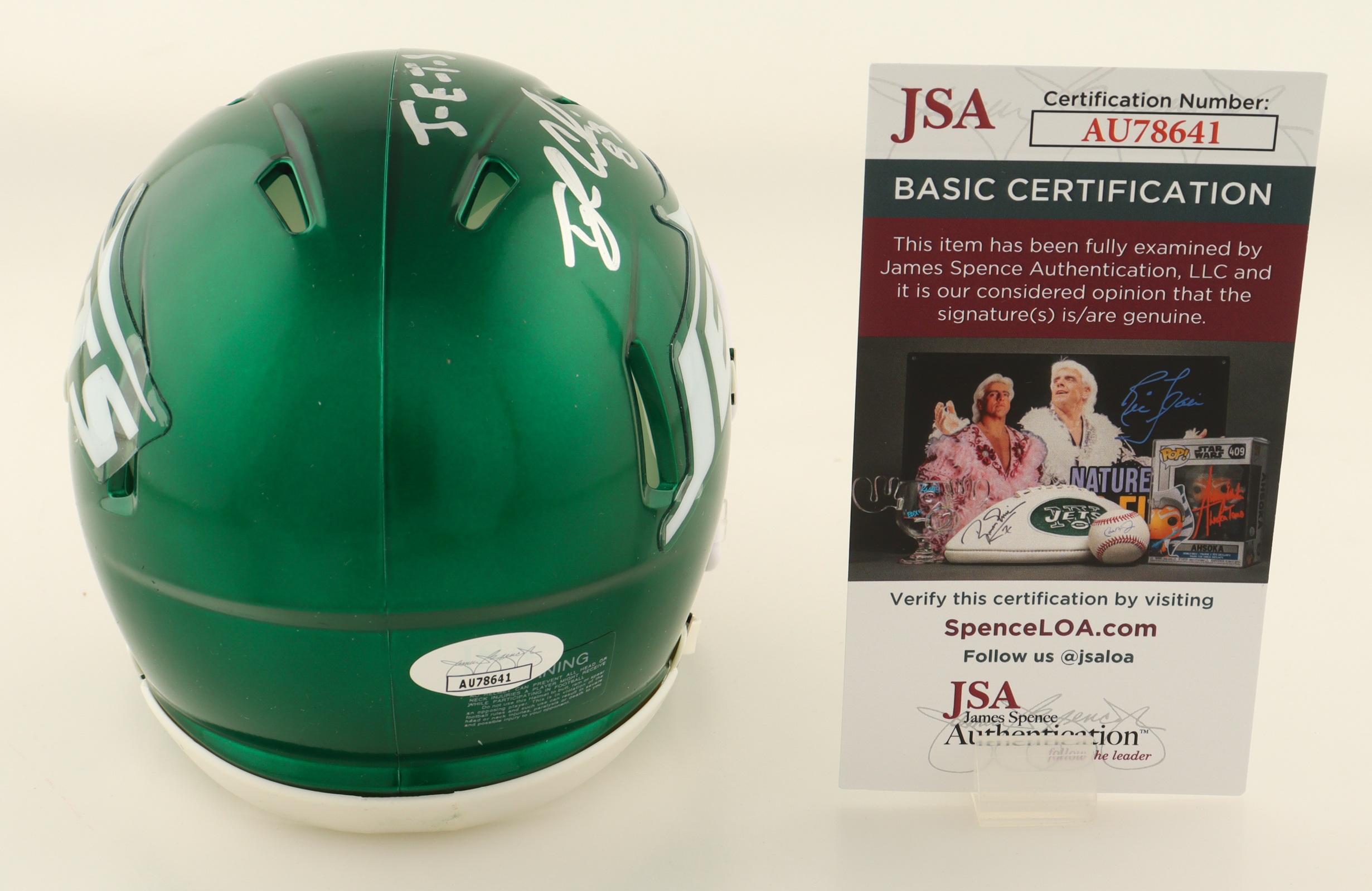 Tyler Conklin Signed Jets Speed Mini Helmet Inscribed "J-E-T-S" (JSA) at PristineAuction.com Tyler Conklin Signed Jets Speed Mini Helmet Inscribed "J-E-T-S" (JSA) at PristineAuction.com