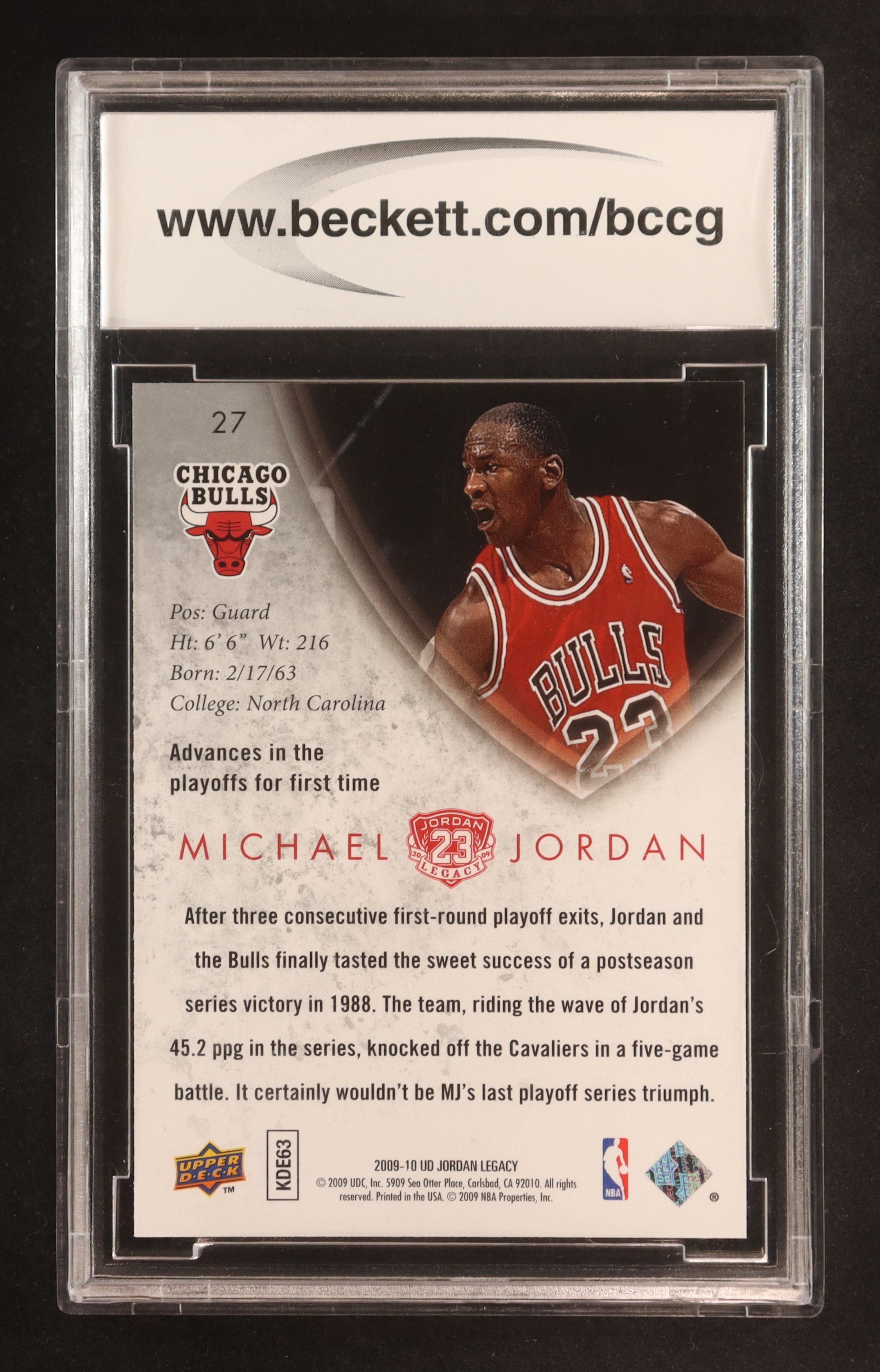 Michael Jordan 2009-10 Upper Deck Michael Jordan Legacy Collection Gold #27 (BCCG 10) at PristineAuction.com Michael Jordan 2009-10 Upper Deck Michael Jordan Legacy Collection Gold #27 (BCCG 10) at PristineAuction.com