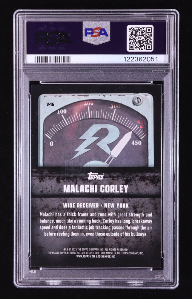 Malachi Corley 2024 Topps Resurgence Voltaic #V16 RC (PSA 9) at PristineAuction.com Malachi Corley 2024 Topps Resurgence Voltaic #V16 RC (PSA 9) at PristineAuction.com