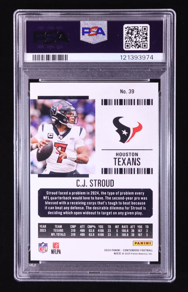CJ Stroud 2024 Panini Contenders Retail #39 (PSA 10) at PristineAuction.com CJ Stroud 2024 Panini Contenders Retail #39 (PSA 10) at PristineAuction.com