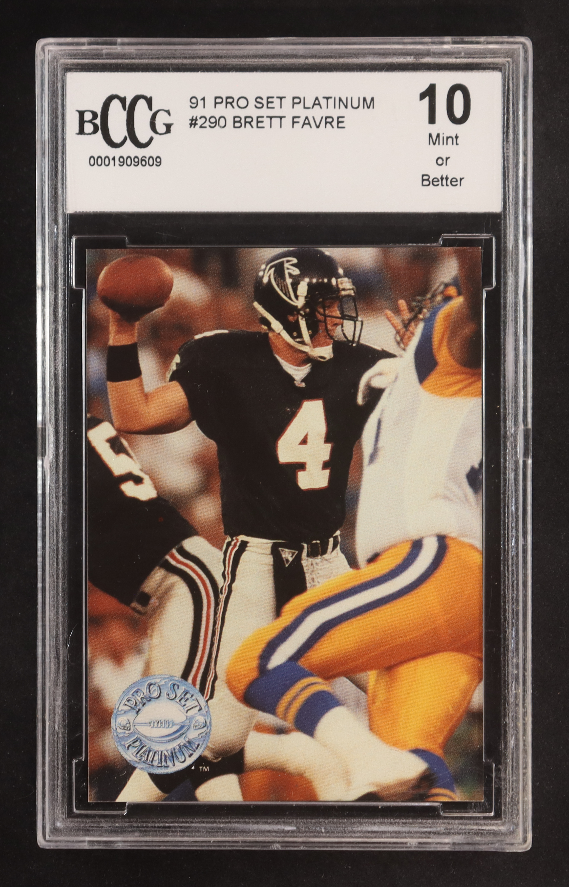 Brett Favre 1991 Pro Set Platinum #290 RC (BCCG 10) at PristineAuction.com Brett Favre 1991 Pro Set Platinum #290 RC (BCCG 10) at PristineAuction.com