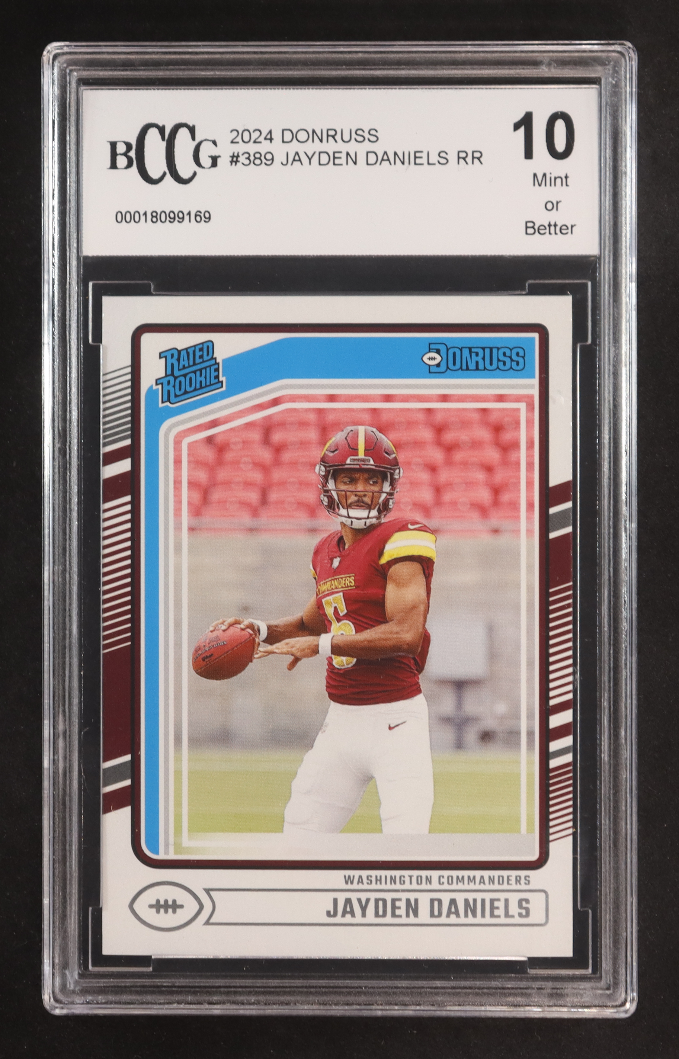 Jayden Daniels 2024 Donruss #389 RR RC (BCCG 10) at PristineAuction.com Jayden Daniels 2024 Donruss #389 RR RC (BCCG 10) at PristineAuction.com