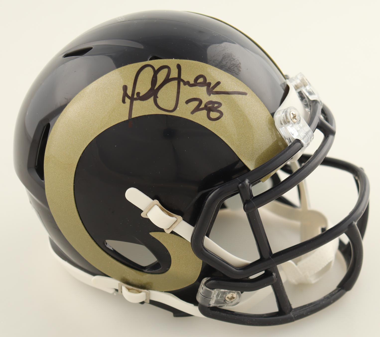 Marshall Faulk Signed Rams Mini Helmet (Beckett) at PristineAuction.com Marshall Faulk Signed Rams Mini Helmet (Beckett) at PristineAuction.com