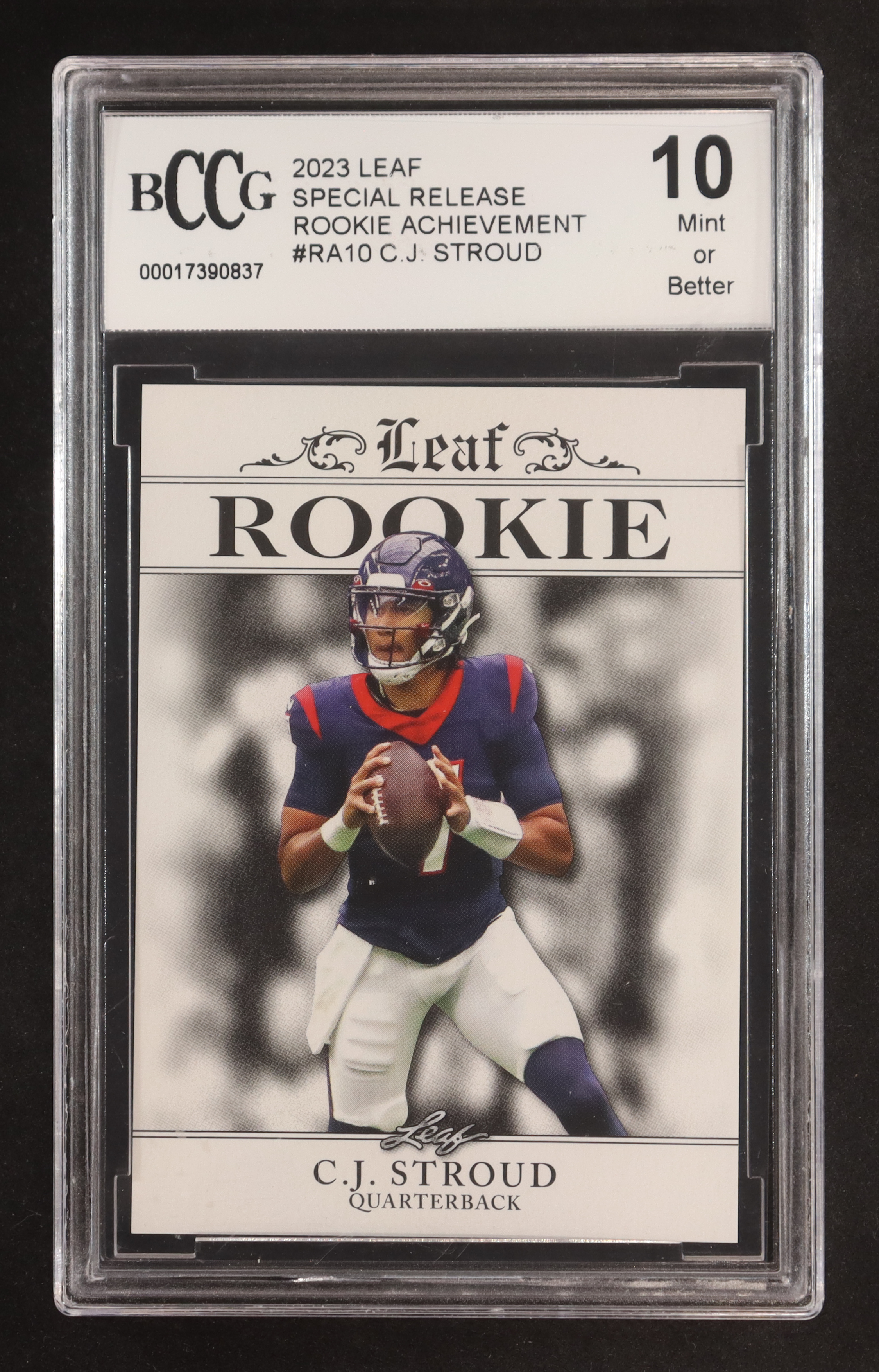 C.J. Stroud 2023 Leaf Special Release Rookie Achievement #RA10 RC (BCCG 10) at PristineAuction.com C.J. Stroud 2023 Leaf Special Release Rookie Achievement #RA10 RC (BCCG 10) at PristineAuction.com