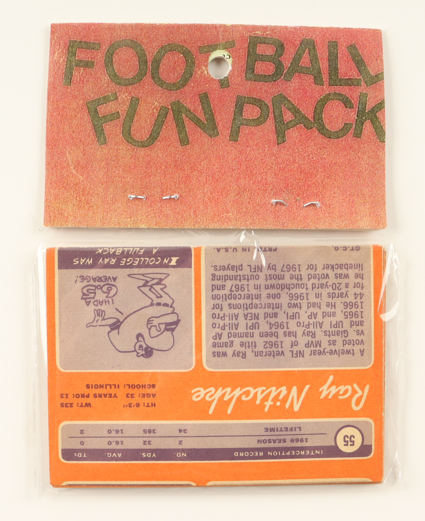 1970 Topps Football Card Fun Pack with (10) Cards at PristineAuction.com 1970 Topps Football Card Fun Pack with (10) Cards at PristineAuction.com