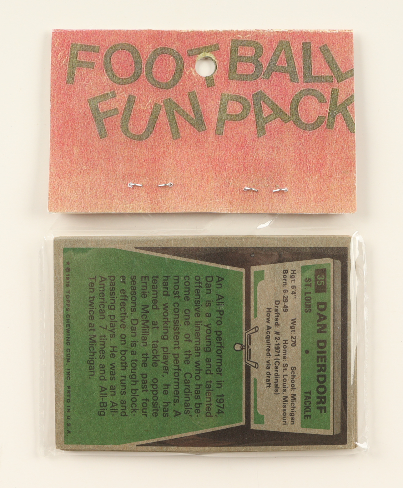 1975 Topps Football Card Fun Pack with (10) Cards at PristineAuction.com 1975 Topps Football Card Fun Pack with (10) Cards at PristineAuction.com