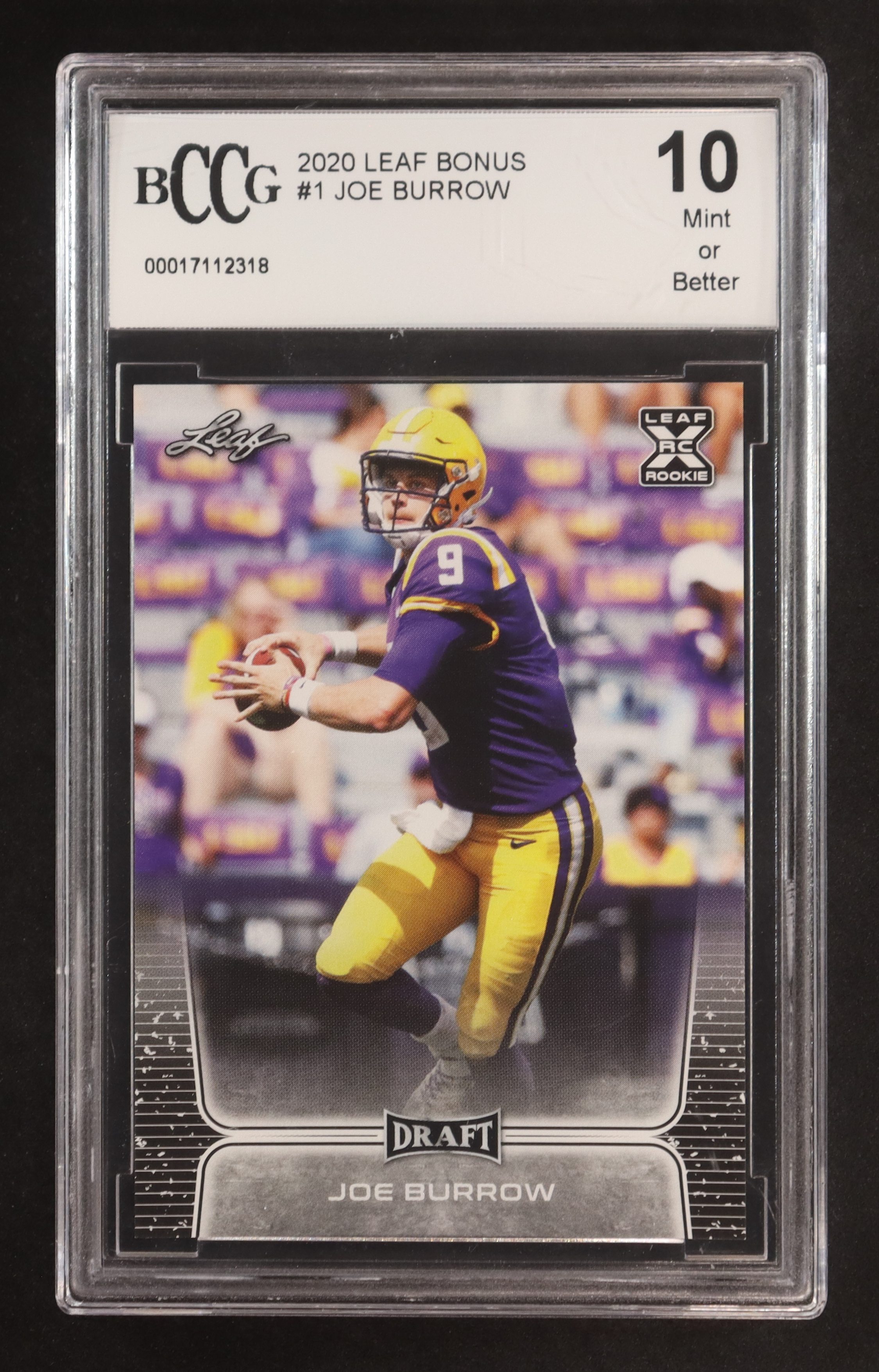 Joe Burrow 2020 Leaf Draft #1 RC (BCCG 10) at PristineAuction.com Joe Burrow 2020 Leaf Draft #1 RC (BCCG 10) at PristineAuction.com