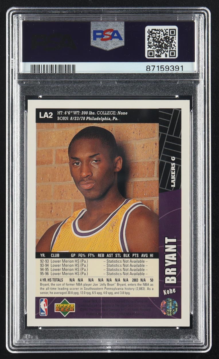 Kobe Bryant 1996 Collector's Choice Lakers Team Set #LA2 RC (PSA 9) at PristineAuction.com Kobe Bryant 1996 Collector's Choice Lakers Team Set #LA2 RC (PSA 9) at PristineAuction.com