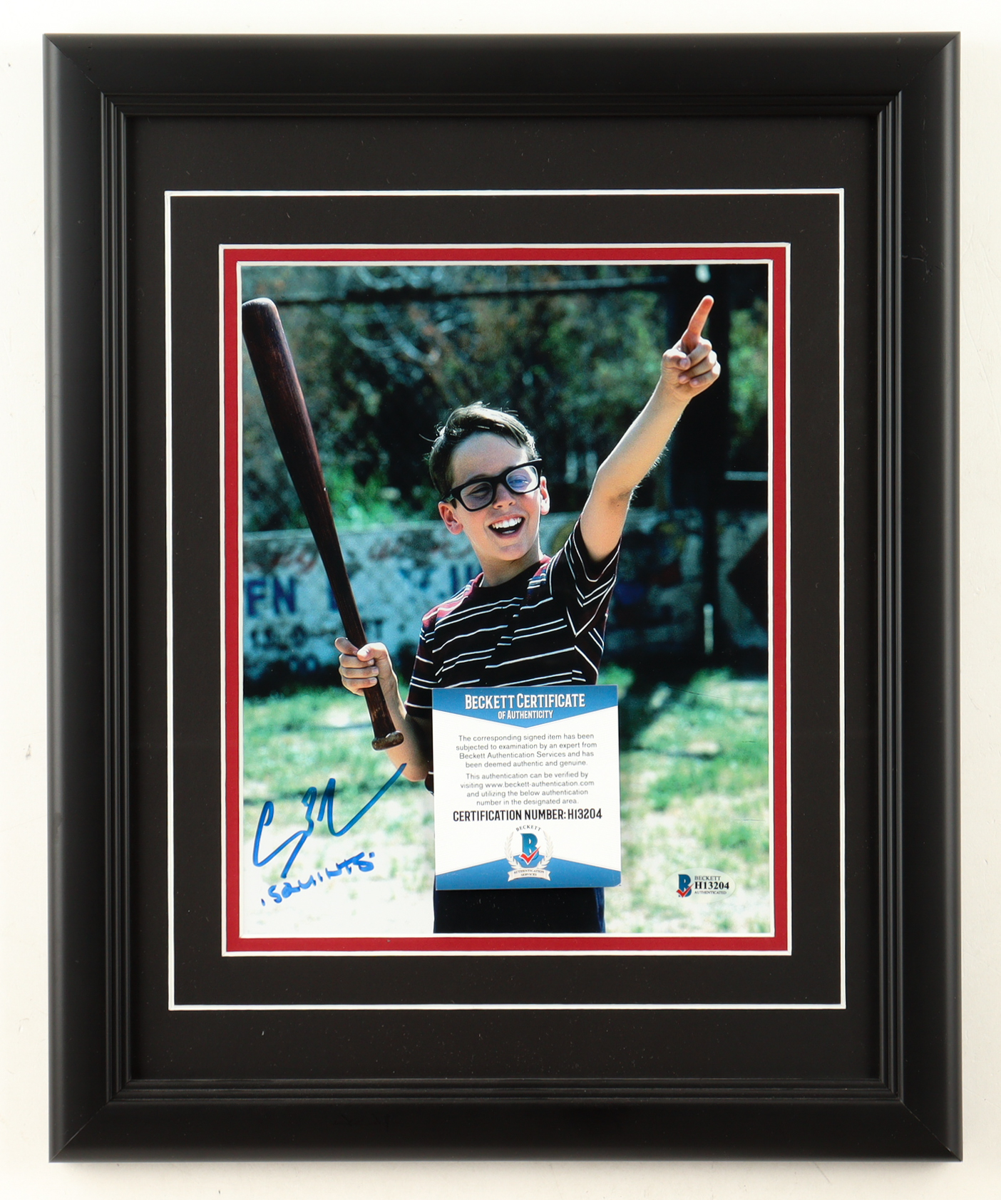 Chauncy Leopardi Signed "The Sandlot" Custom Framed Photo Display Inscribed "Squints" (Beckett) at PristineAuction.com Chauncy Leopardi Signed "The Sandlot" Custom Framed Photo Display Inscribed "Squints" (Beckett) at PristineAuction.com