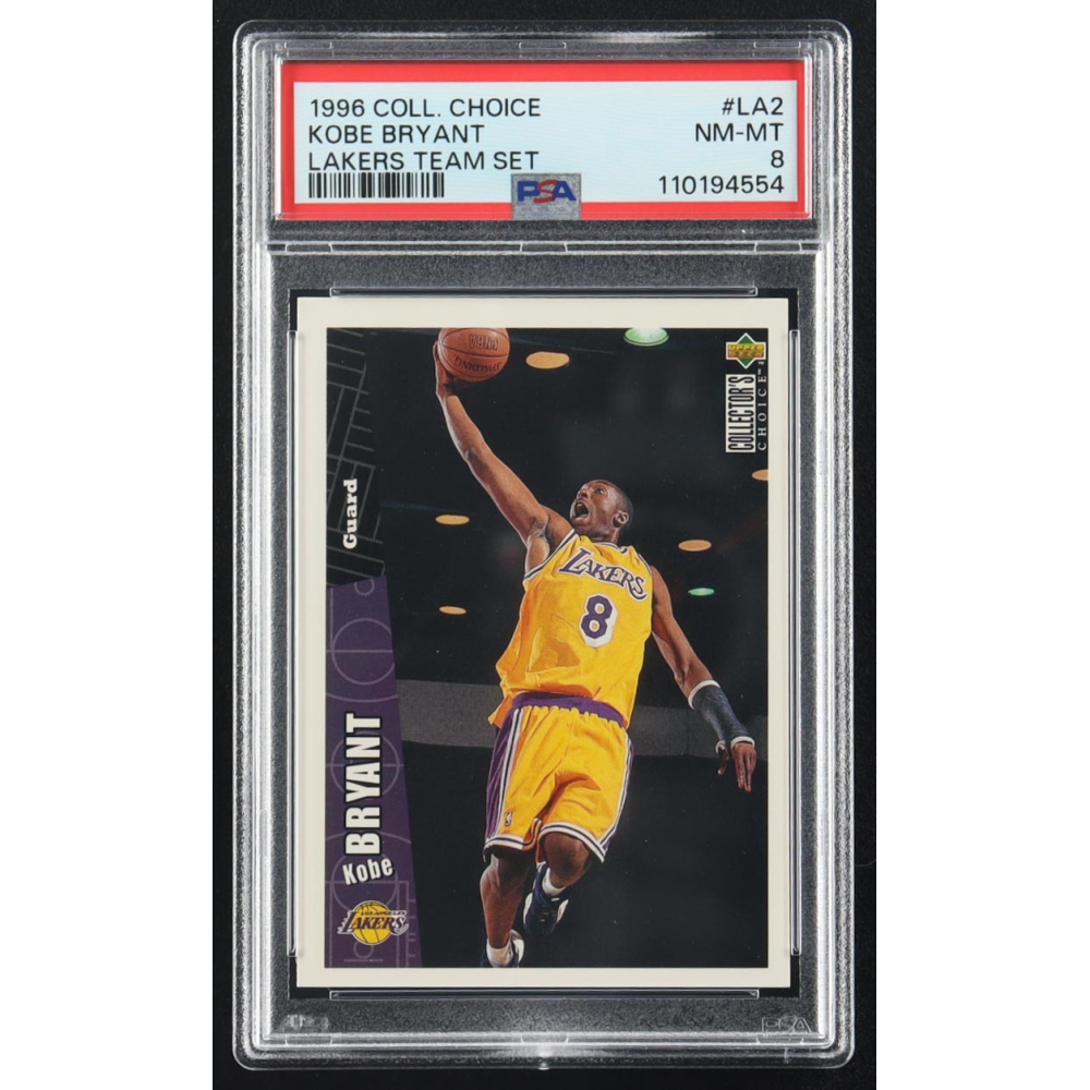 Kobe Bryant 1996 Collector's Choice Lakers Team Set #LA2 RC (PSA 8) at PristineAuction.com