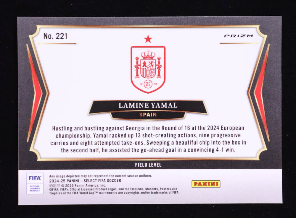 Lamine Yamal 2024-25 Select FIFA Blue Lazer #221 at PristineAuction.com Lamine Yamal 2024-25 Select FIFA Blue Lazer #221 at PristineAuction.com