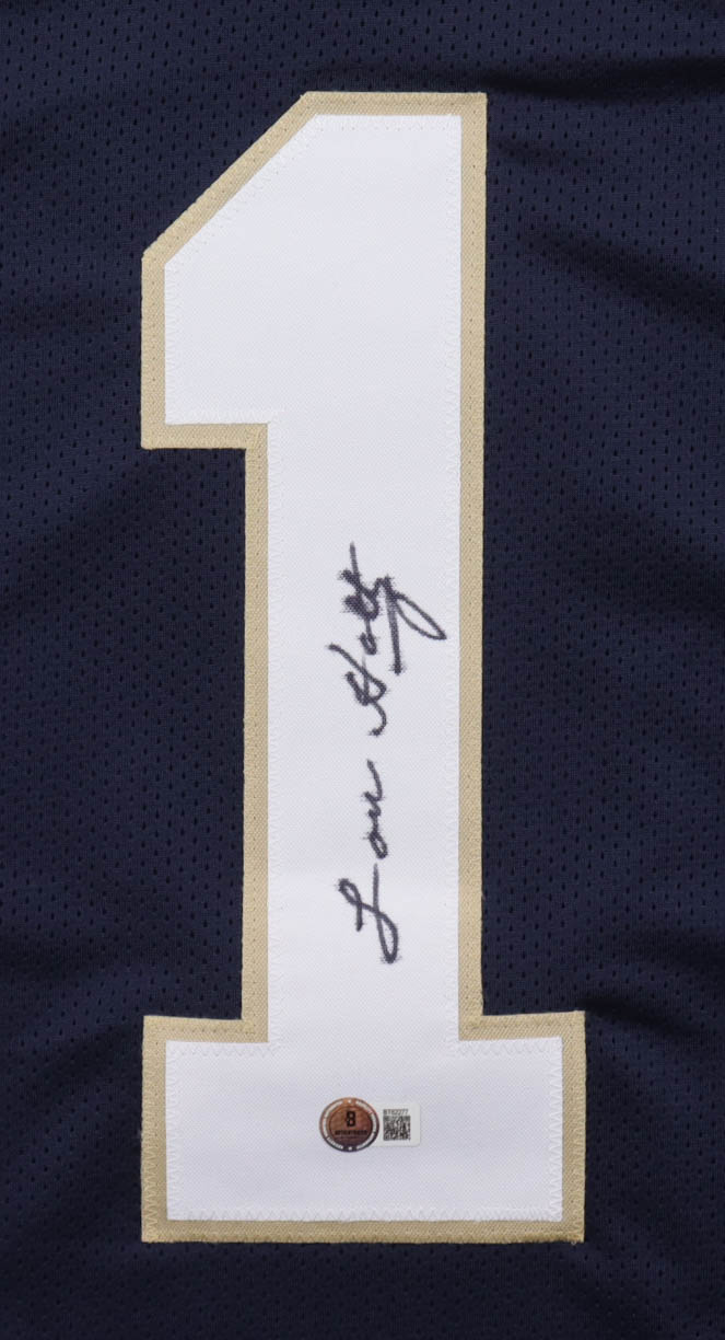 Lou Holtz Signed Jersey (Beckett) at PristineAuction.com Lou Holtz Signed Jersey (Beckett) at PristineAuction.com