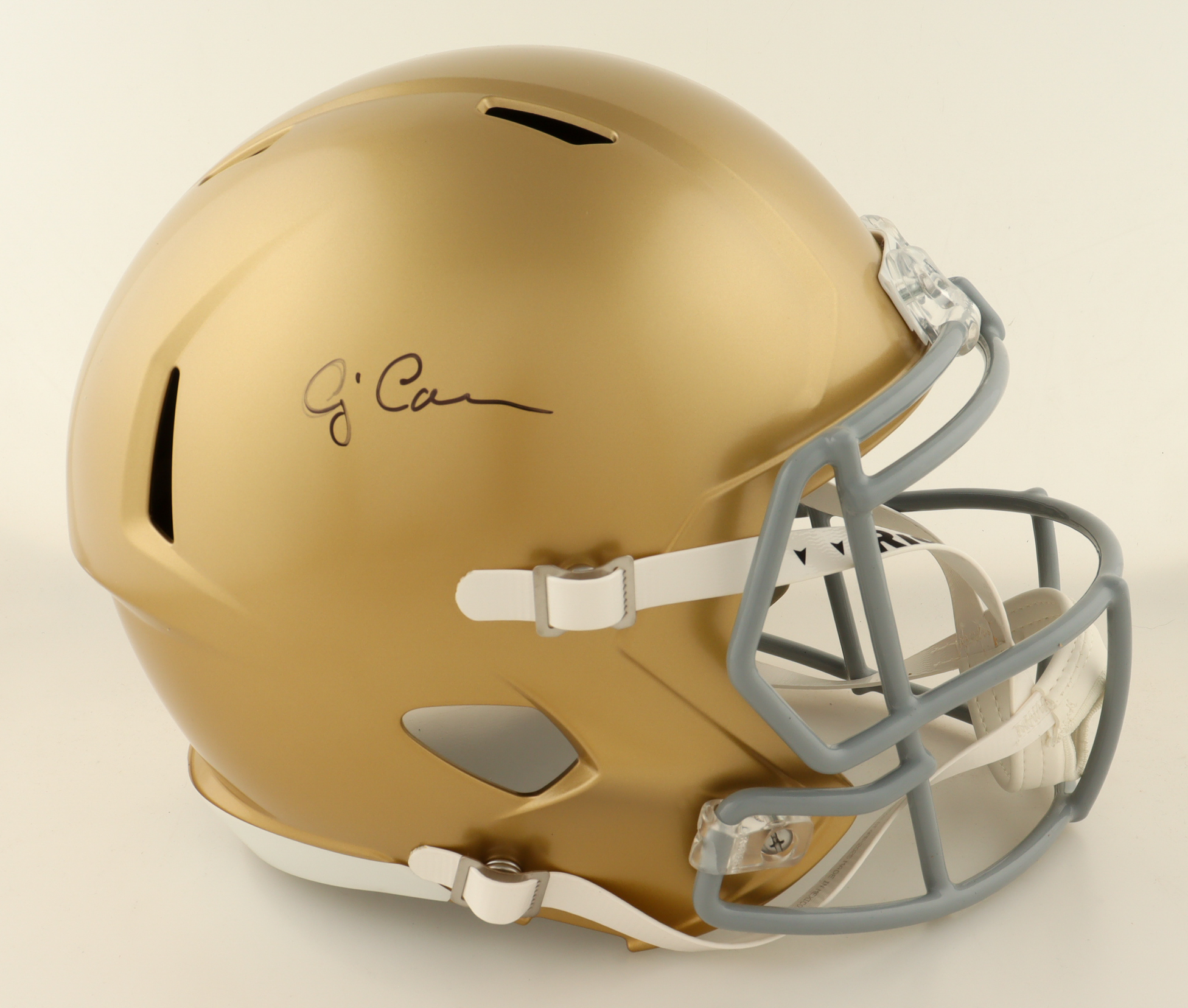 CJ Carr Signed Notre Dame Fighting Irish Full-Size Speed Helmet (Beckett) at PristineAuction.com CJ Carr Signed Notre Dame Fighting Irish Full-Size Speed Helmet (Beckett) at PristineAuction.com
