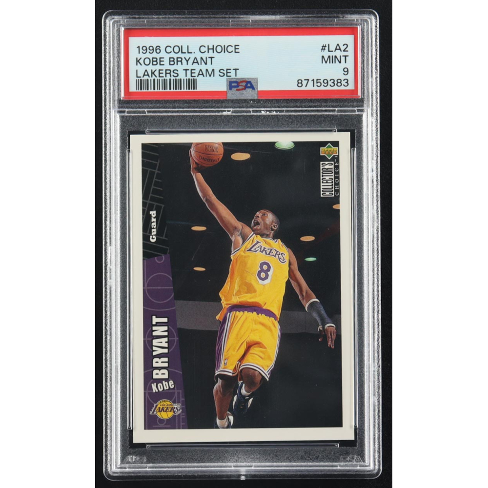 Kobe Bryant 1996 Collector's Choice Lakers Team Set #LA2 RC (PSA 9) at PristineAuction.com