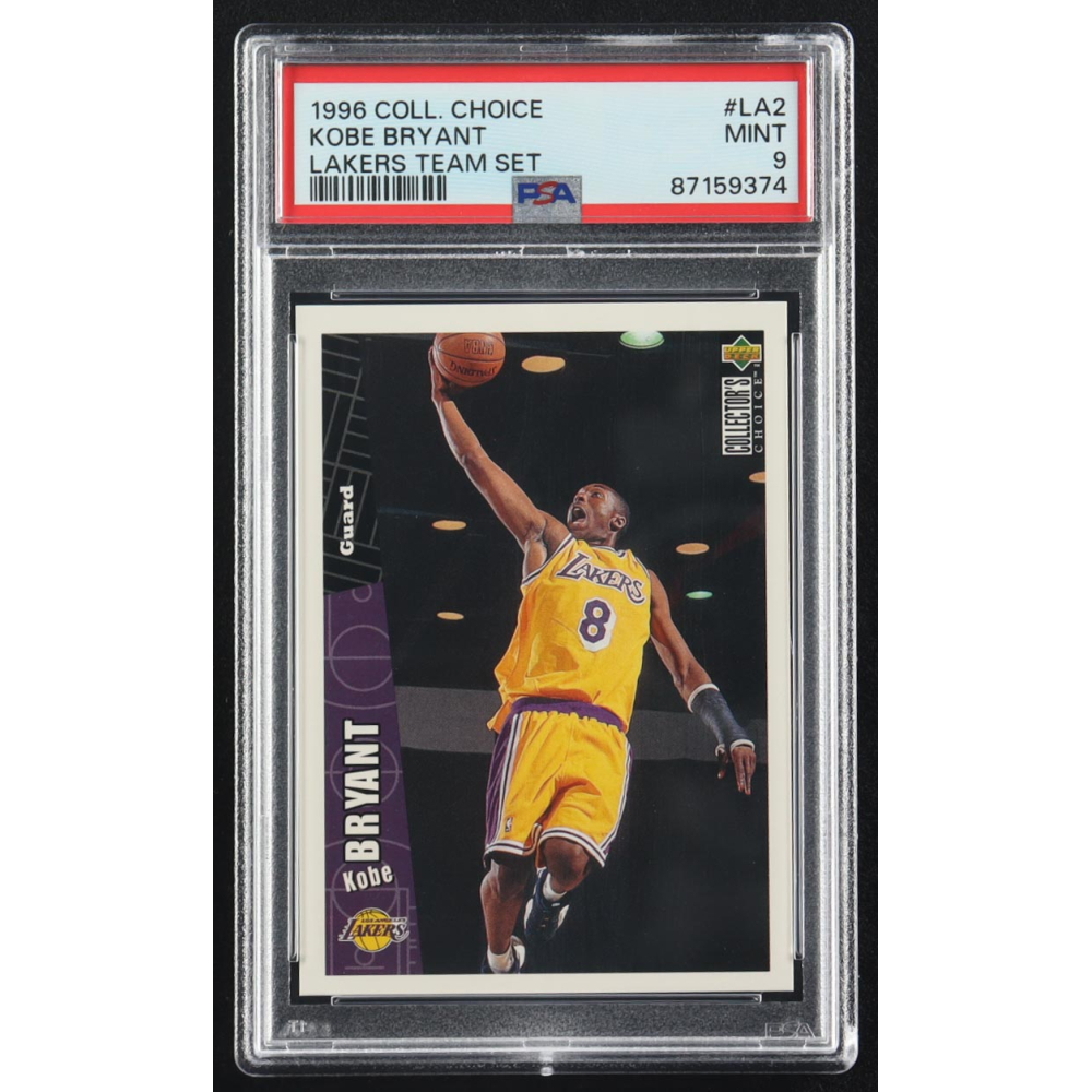 Kobe Bryant 1996 Collector's Choice Lakers Team Set #LA2 RC (PSA 9) at PristineAuction.com