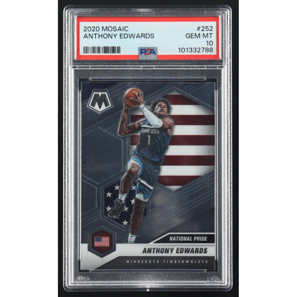Anthony Edwards 2020 Panini Mosaic National Pride #252 RC (PSA 10) at PristineAuction.com