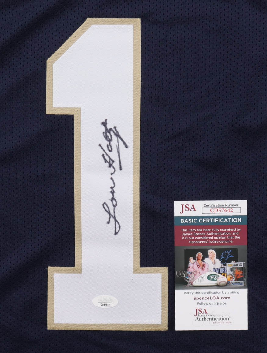 Lou Holtz Signed Jersey (JSA) at PristineAuction.com Lou Holtz Signed Jersey (JSA) at PristineAuction.com