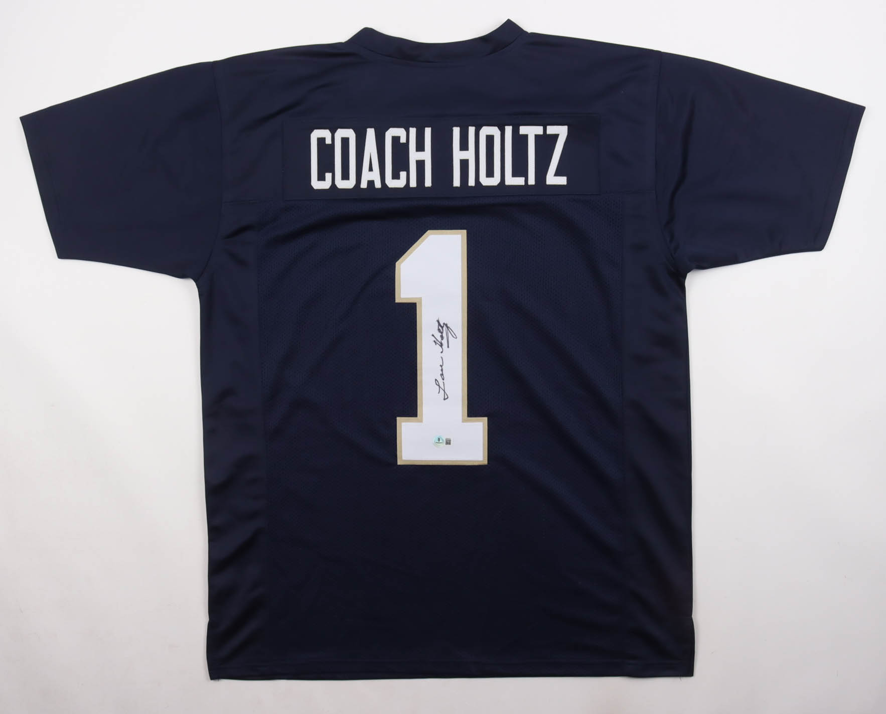 Lou Holtz Signed Jersey (Beckett) at PristineAuction.com Lou Holtz Signed Jersey (Beckett) at PristineAuction.com