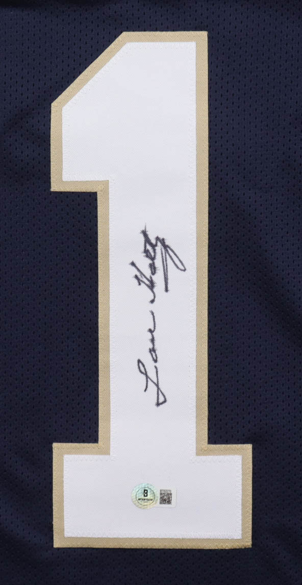 Lou Holtz Signed Jersey (Beckett) at PristineAuction.com Lou Holtz Signed Jersey (Beckett) at PristineAuction.com
