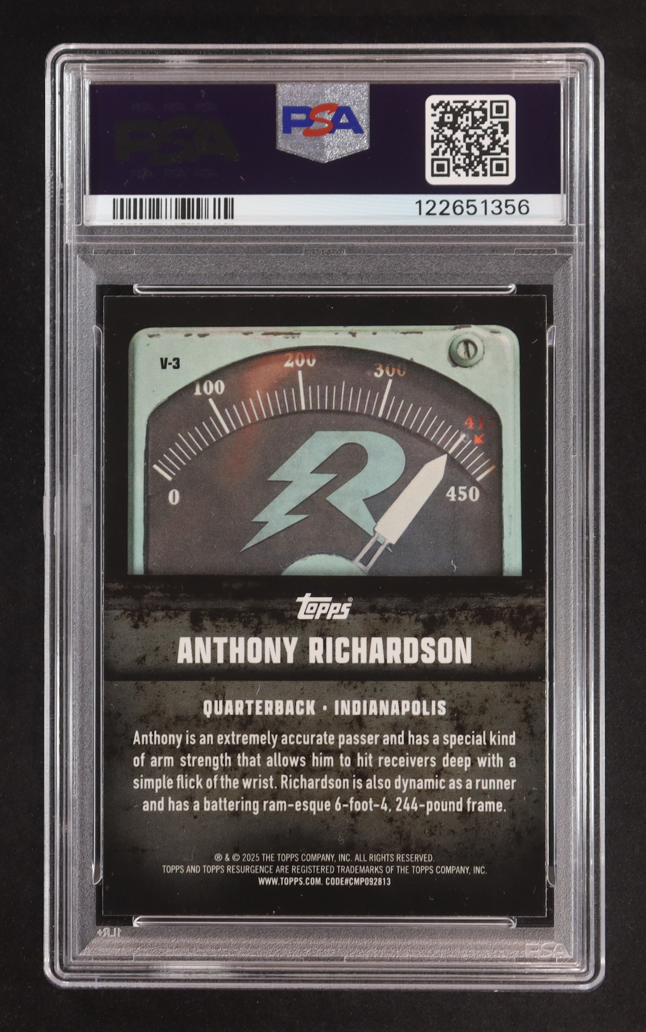 Anthony Richardson 2024 Topps Resurgence Voltaic #V3 (PSA 10) at PristineAuction.com Anthony Richardson 2024 Topps Resurgence Voltaic #V3 (PSA 10) at PristineAuction.com