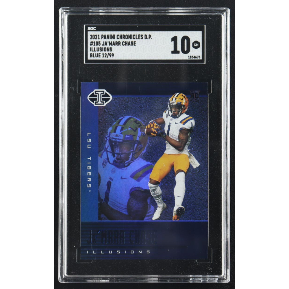 Ja'Marr Chase 2021 Panini Chronicles Draft Picks Illusions Blue #105 RC #12/99 (SGC 10) at PristineAuction.com