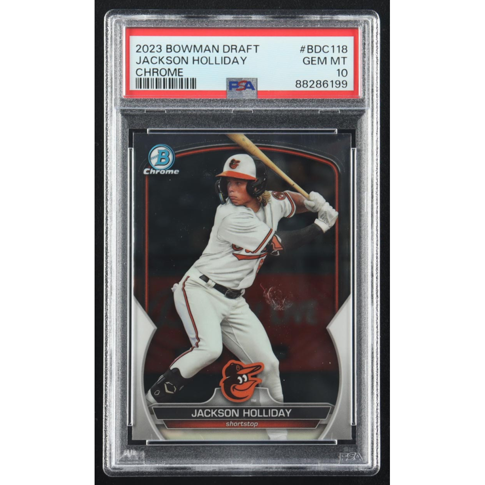 Jackson Holliday 2023 Bowman Draft Chrome #BDC-118 RC (PSA 10) at PristineAuction.com