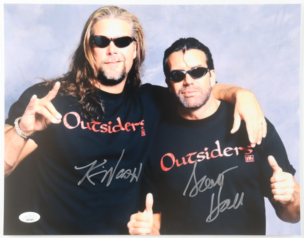 Kevin Nash & Scott Hall Signed "The Outsiders" 11x14 Photo (JSA) at PristineAuction.com Kevin Nash & Scott Hall Signed "The Outsiders" 11x14 Photo (JSA) at PristineAuction.com