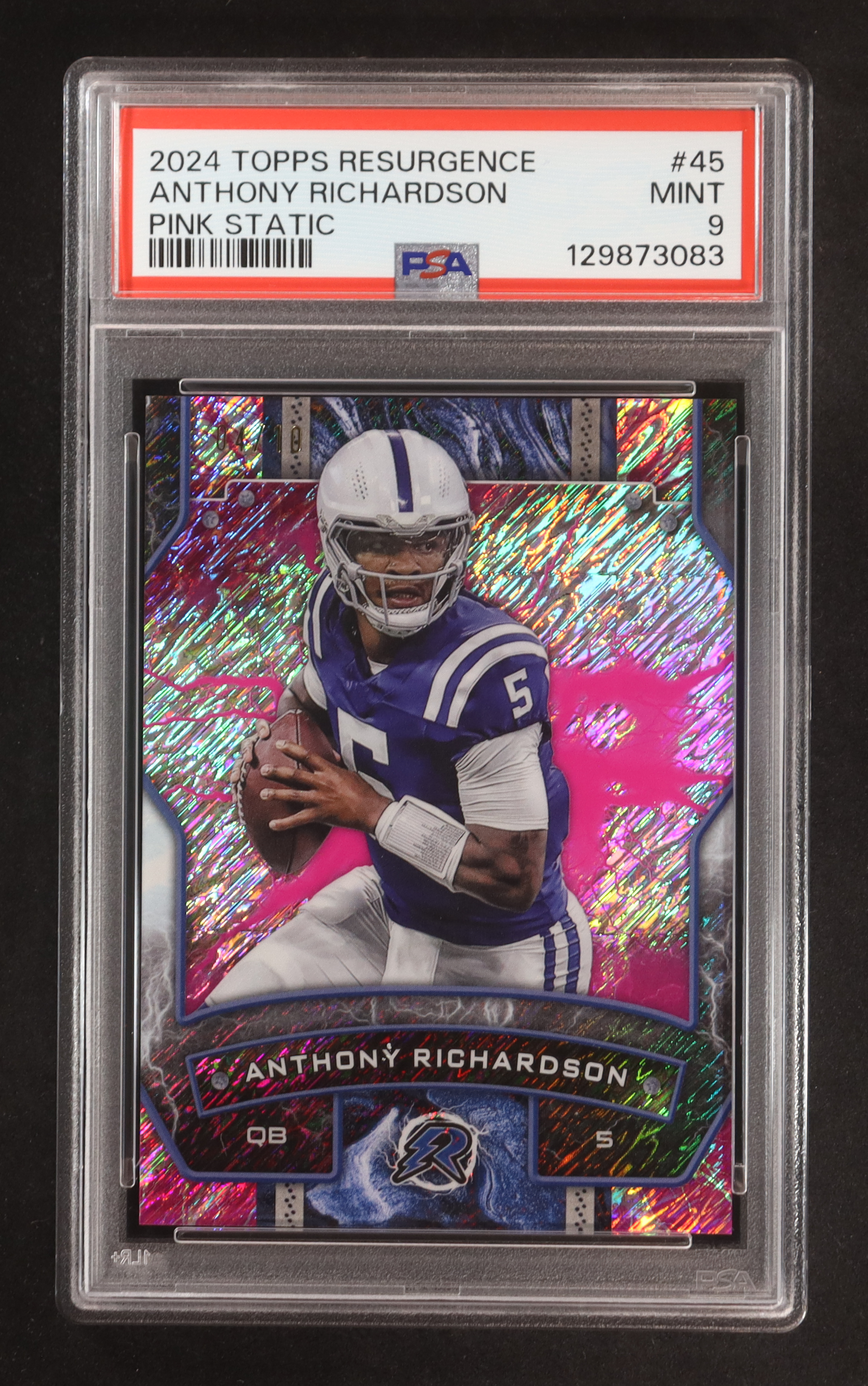 Anthony Richardson 2024 Topps Resurgence Pink Static #45 #4/10 (PSA 9) at PristineAuction.com Anthony Richardson 2024 Topps Resurgence Pink Static #45 #4/10 (PSA 9) at PristineAuction.com