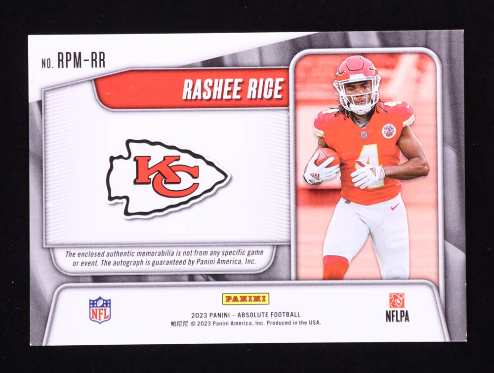 Rashee Rice 2023 Absolute Rookie Premiere Materials Autographs #217 RC #128/399 at PristineAuction.com Rashee Rice 2023 Absolute Rookie Premiere Materials Autographs #217 RC #128/399 at PristineAuction.com