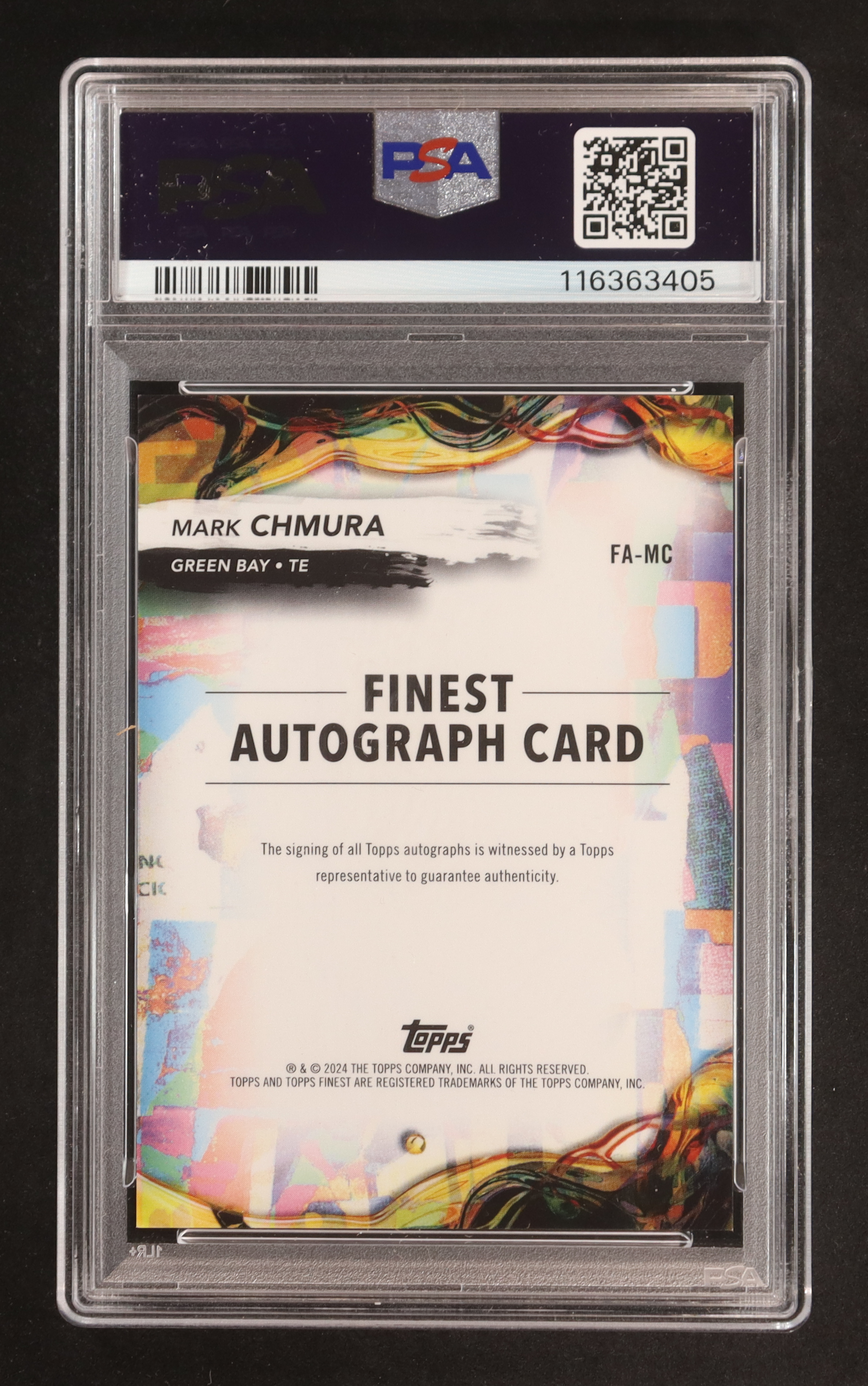 Mark Chmura 2024 Finest Autographs #FAMC RC (PSA 9 | Autograph Graded PSA 10) at PristineAuction.com Mark Chmura 2024 Finest Autographs #FAMC RC (PSA 9 | Autograph Graded PSA 10) at PristineAuction.com