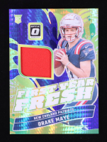 Drake Maye 2024 Donruss Optic First Year Fresh Jerseys Blue Hyper #12 RC at PristineAuction.com