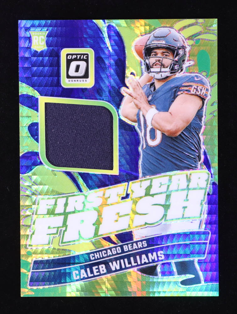 Caleb Williams 2024 Donruss Optic First Year Fresh Jerseys Blue Hyper #1 RC at PristineAuction.com Caleb Williams 2024 Donruss Optic First Year Fresh Jerseys Blue Hyper #1 RC at PristineAuction.com