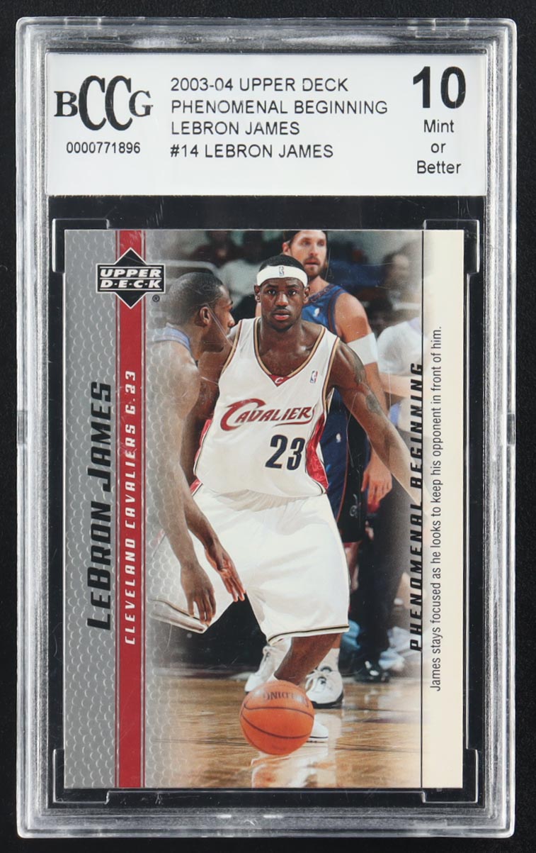 LeBron James 2003-04 Upper Deck Phenomenal Beginning #14 RC (BCCG 10) at PristineAuction.com LeBron James 2003-04 Upper Deck Phenomenal Beginning #14 RC (BCCG 10) at PristineAuction.com