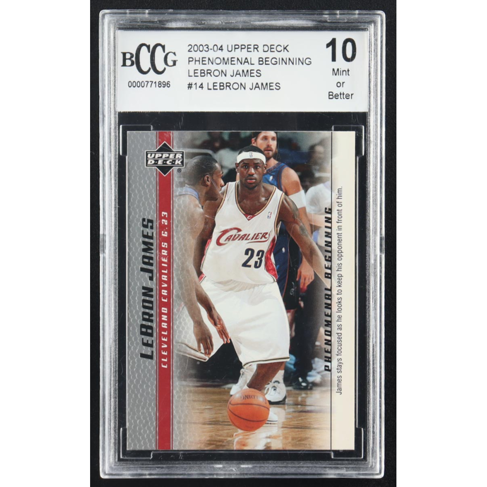 LeBron James 2003-04 Upper Deck Phenomenal Beginning #14 RC (BCCG 10) at PristineAuction.com