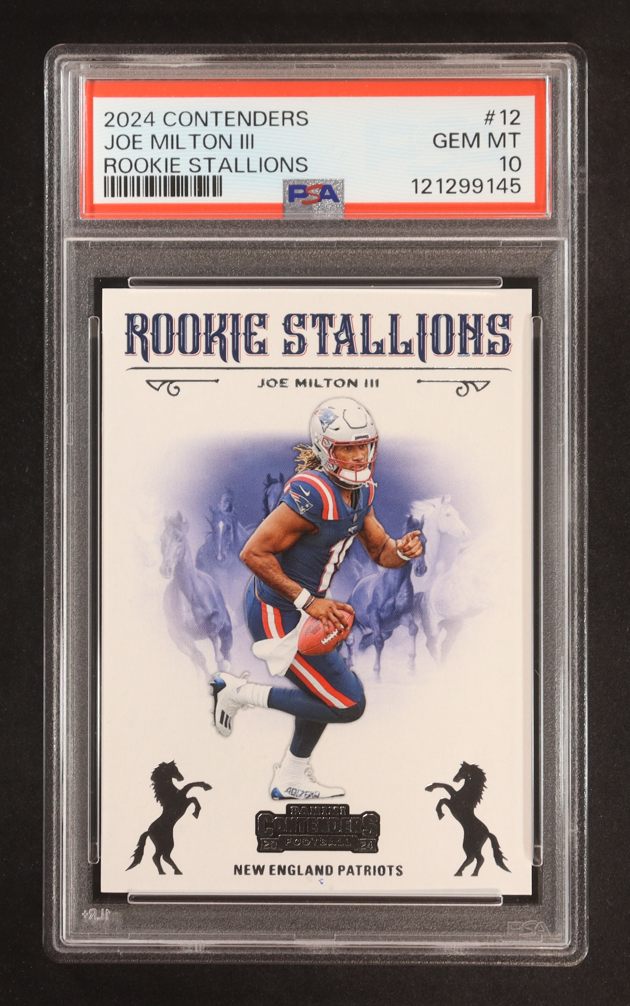 Joe Milton III 2024 Panini Contenders Rookie Stallions #12 RC (PSA 10) at PristineAuction.com Joe Milton III 2024 Panini Contenders Rookie Stallions #12 RC (PSA 10) at PristineAuction.com