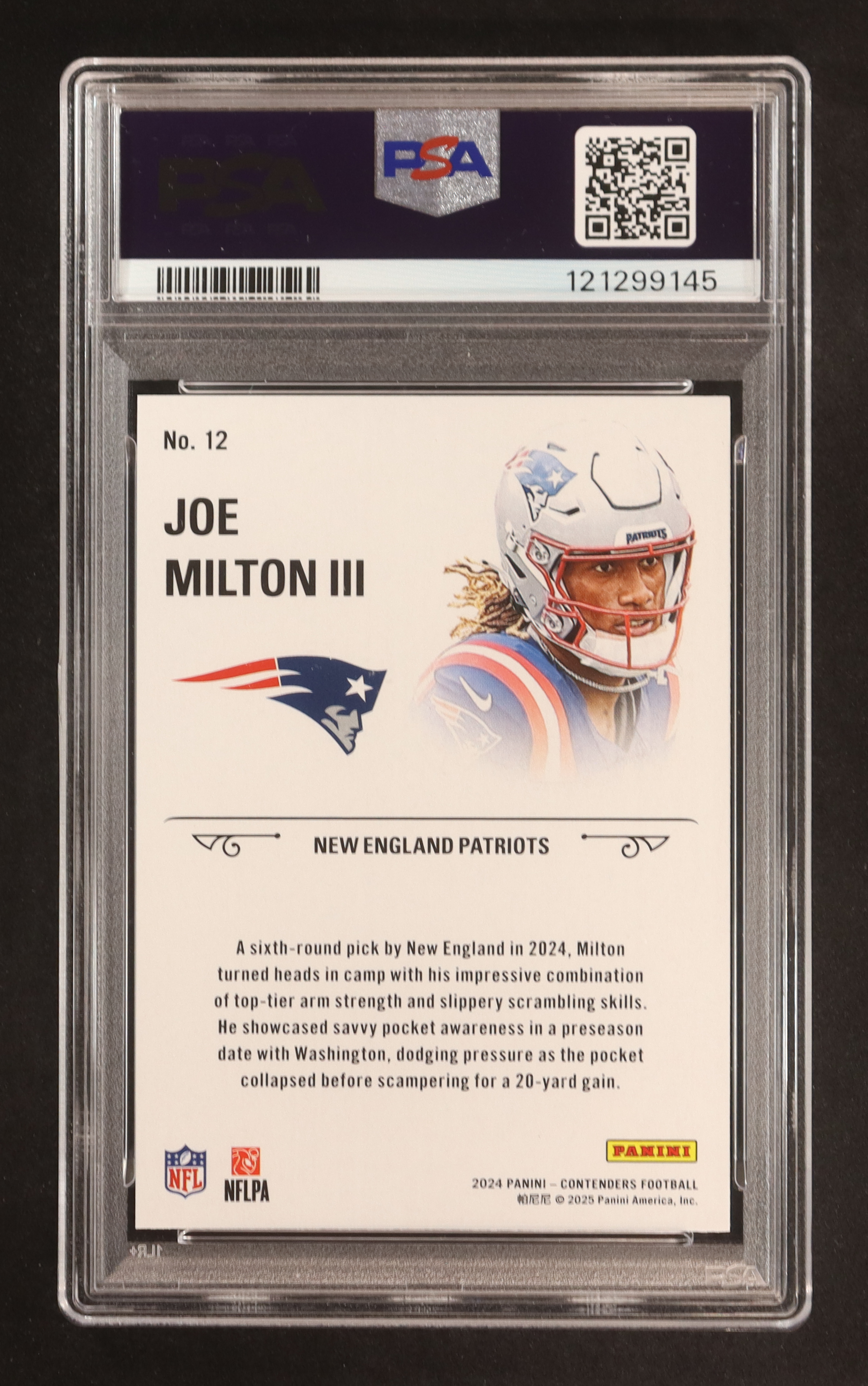 Joe Milton III 2024 Panini Contenders Rookie Stallions #12 RC (PSA 10) at PristineAuction.com Joe Milton III 2024 Panini Contenders Rookie Stallions #12 RC (PSA 10) at PristineAuction.com