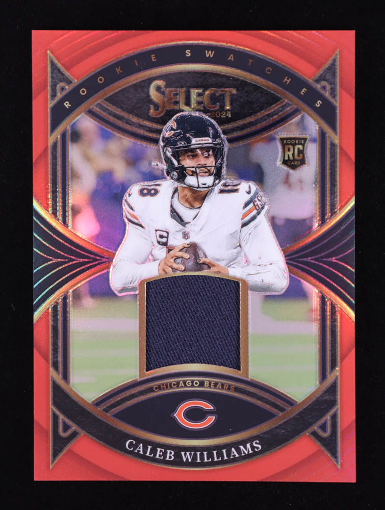 Caleb Williams 2024 Select Rookie Swatches Prizm Red #18 RC at PristineAuction.com Caleb Williams 2024 Select Rookie Swatches Prizm Red #18 RC at PristineAuction.com