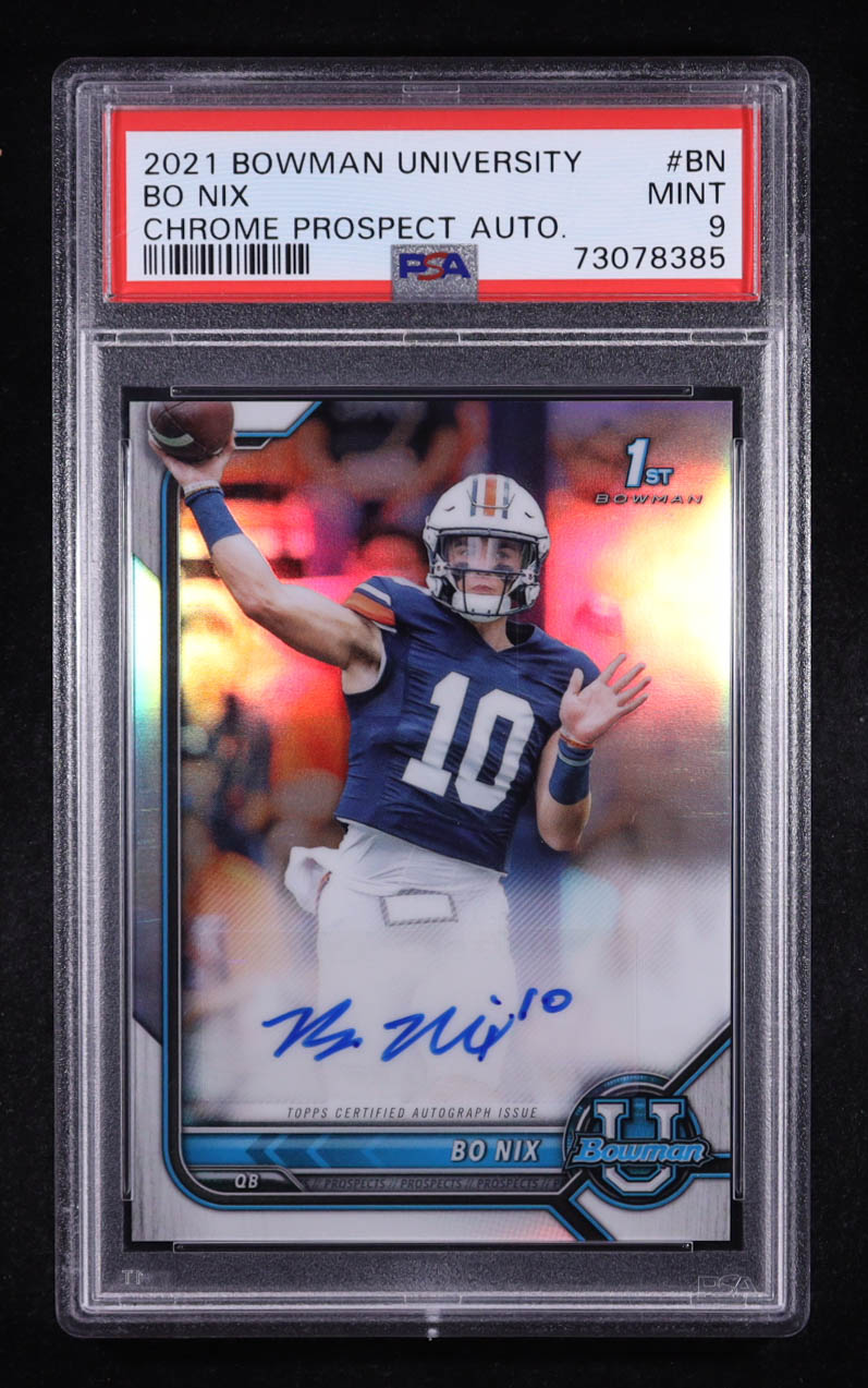 Bo Nix 2022 Bowman University Chrome Autographs #BCPABN RC (PSA 9) at PristineAuction.com Bo Nix 2022 Bowman University Chrome Autographs #BCPABN RC (PSA 9) at PristineAuction.com