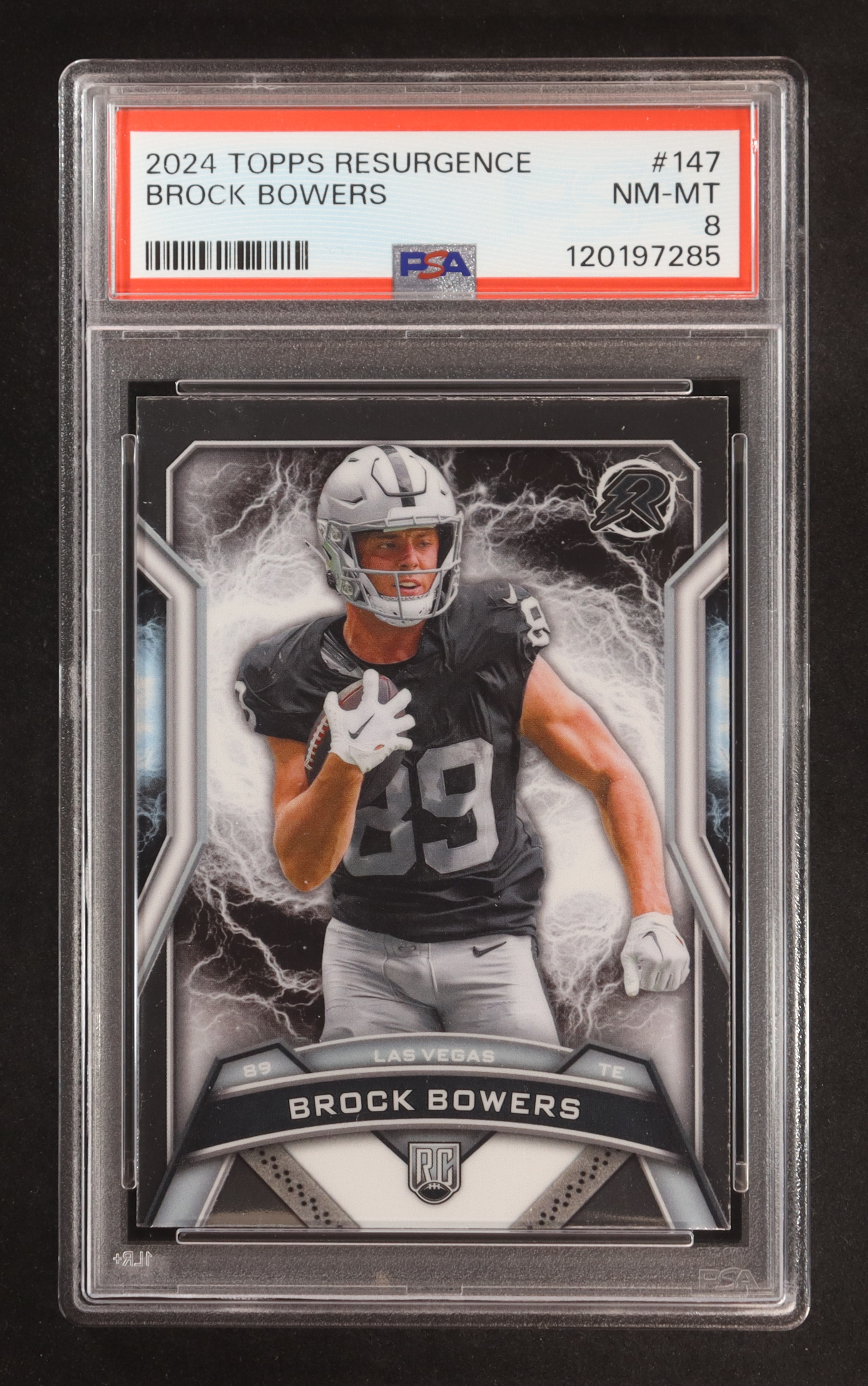 Brock Bowers 2024 Topps Resurgence #147 RC (PSA 8) at PristineAuction.com Brock Bowers 2024 Topps Resurgence #147 RC (PSA 8) at PristineAuction.com