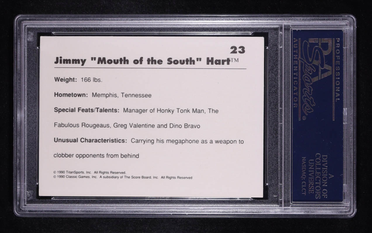 Jimmy Hart Signed 1990 Classic WWF #23 (PSA) at PristineAuction.com Jimmy Hart Signed 1990 Classic WWF #23 (PSA) at PristineAuction.com