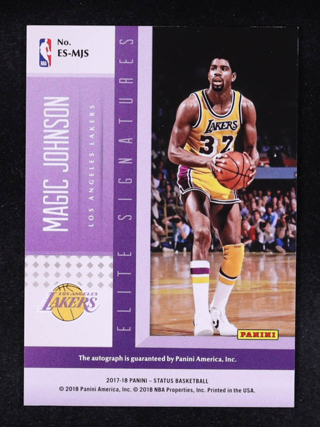 Magic Johnson 2017-18 Panini Status Elite Signatures Pink #2 #54/99 at PristineAuction.com Magic Johnson 2017-18 Panini Status Elite Signatures Pink #2 #54/99 at PristineAuction.com