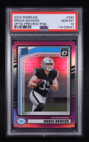 Brock Bowers 2024 Donruss Optic Rated Rookies Preview Pink #394 RC (PSA 10) at PristineAuction.com