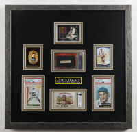 Honus Wagner Pirates Custom Framed (7) Card Display With 1 of 1 Auto Card, (2) PSA Graded Cards & Fine Silver Bullion With Card at PristineAuction.com