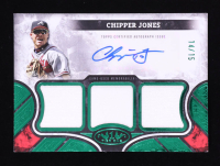 Chipper Jones 2025 Topps Tier One Relic Autographs Green Triple Relics #AT1RCJ #14/15 at PristineAuction.com