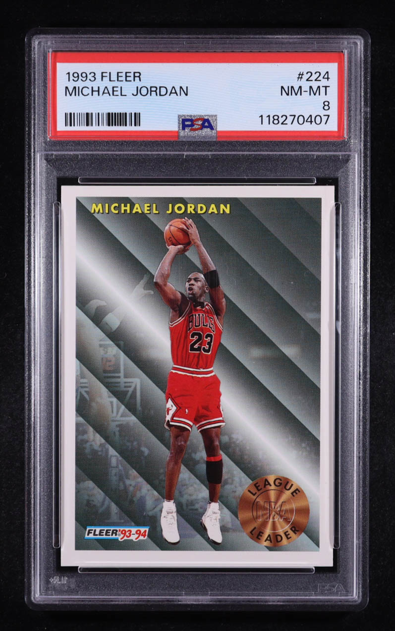 Michael Jordan 1993-94 Fleer #224 LL (PSA 8) at PristineAuction.com Michael Jordan 1993-94 Fleer #224 LL (PSA 8) at PristineAuction.com