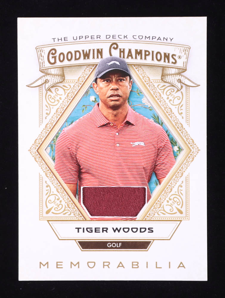 Tiger Woods 2025 Upper Deck Goodwin Champions Memorabilia #MTW / Shirt at PristineAuction.com Tiger Woods 2025 Upper Deck Goodwin Champions Memorabilia #MTW / Shirt at PristineAuction.com