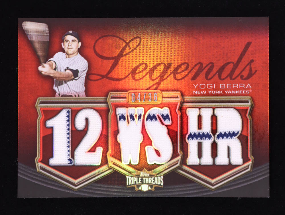 Yogi Berra 2010 Topps Triple Threads Legend Relics #RL1 #04/36 at PristineAuction.com Yogi Berra 2010 Topps Triple Threads Legend Relics #RL1 #04/36 at PristineAuction.com