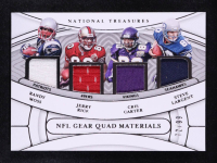 Cris Carter / Jerry Rice / Randy Moss / Steve Largent 2021 Panini National Treasures NFL Gear Quad Materials #3 #72/99 at PristineAuction.com